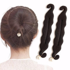 Pearl Hair Bun Maker Lazy Curler Clips