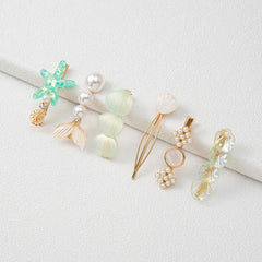 6pcs Ocean Series Hair Clip Vintage Seashell Starfish Hair Accessories