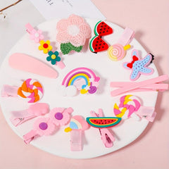 719pcs Candy Hair Accessories Set, Cartoon Fruit Rubber Band & Sweet Hair