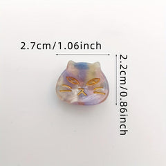 5pcs Cat Hair Clips Mini Hair Claw Tortoise Shell Acetate Resin Marble Hair