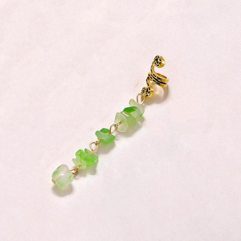 Colorful Stone Pendant Hair Clips, Crystal Jewelry Dreadlock Accessories