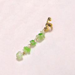 Colorful Stone Pendant Hair Clips, Crystal Jewelry Dreadlock Accessories