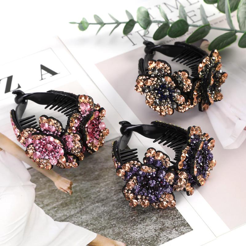 Rhinestone Flower Hair Clip for Women Birthday