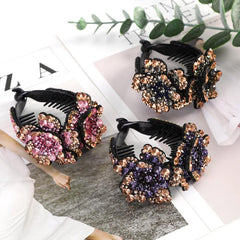 Rhinestone Flower Hair Clip for Women Birthday