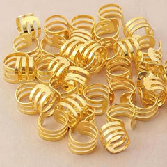 100PCS Viking Hair Beads Spiral Coils Dreadlock Braids Rings Clips Metal Cuffs