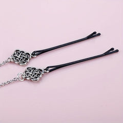 Viking Runes Hairpin Hair Clip With Metal Chain Vintage Hair Pin