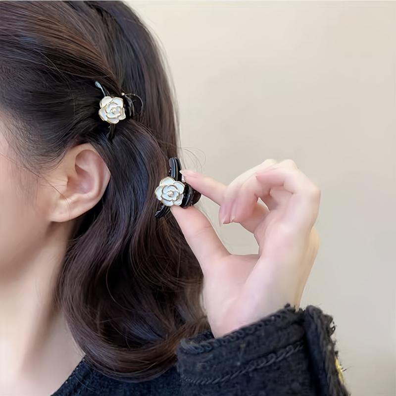 Mini Camellia Flower Hair Claw Vintage Hair Claw Nonslip Hair Clip