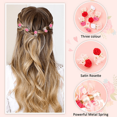 Mini Rose Decor Hair Claw Wedding Hairstyle Tool Women Girls Hair Accessories