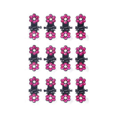 12pcs Mini Hair Claw Clips Non Slip Glitter Rhinestone Flower Claw Clip