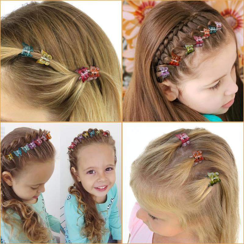 50pcs Butterfly Hair Clips Mini Claw Clip Pastel Hair Clips