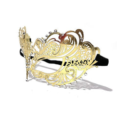 Gold Metal Half Face Masquerade Mask for Carnival Party