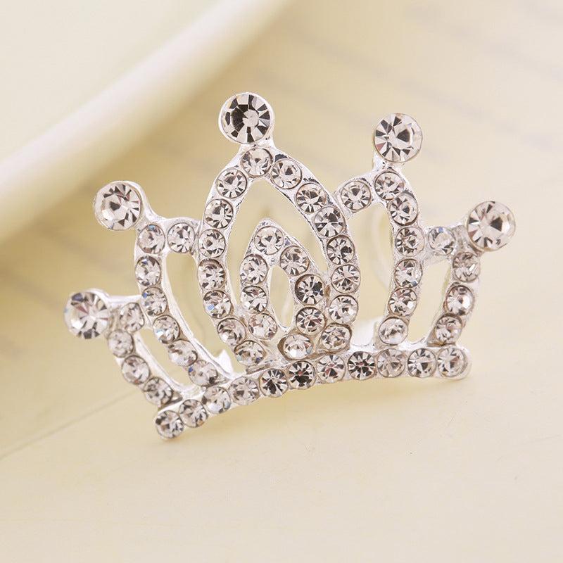 Mini Rhinestone Tiara Comb Silvery Crystal Crown Costume Birthday Crowns Hairpi
