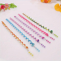 6pcs Rainbow Hair Twister Clip with Crystal Beads Hair Accessories