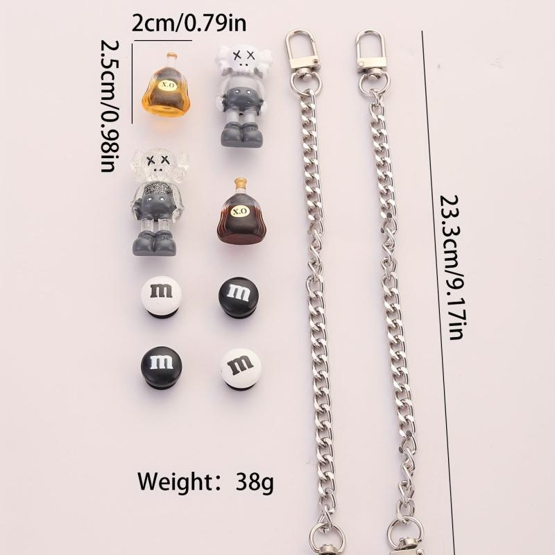 10pcs Mini Drink Bottle Shoe Charm Chain Clogs Buckle Sandal Slipper
