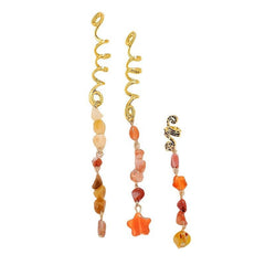 3pcs Tassels Hair Ring Jewelry For Braids Snake Dreadlock Rings