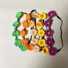 5pcs Boho Stretchy Headband Daisy Hair Band for Party Beach Travel