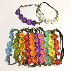 5pcs Boho Stretchy Headband Daisy Hair Band for Party Beach Travel