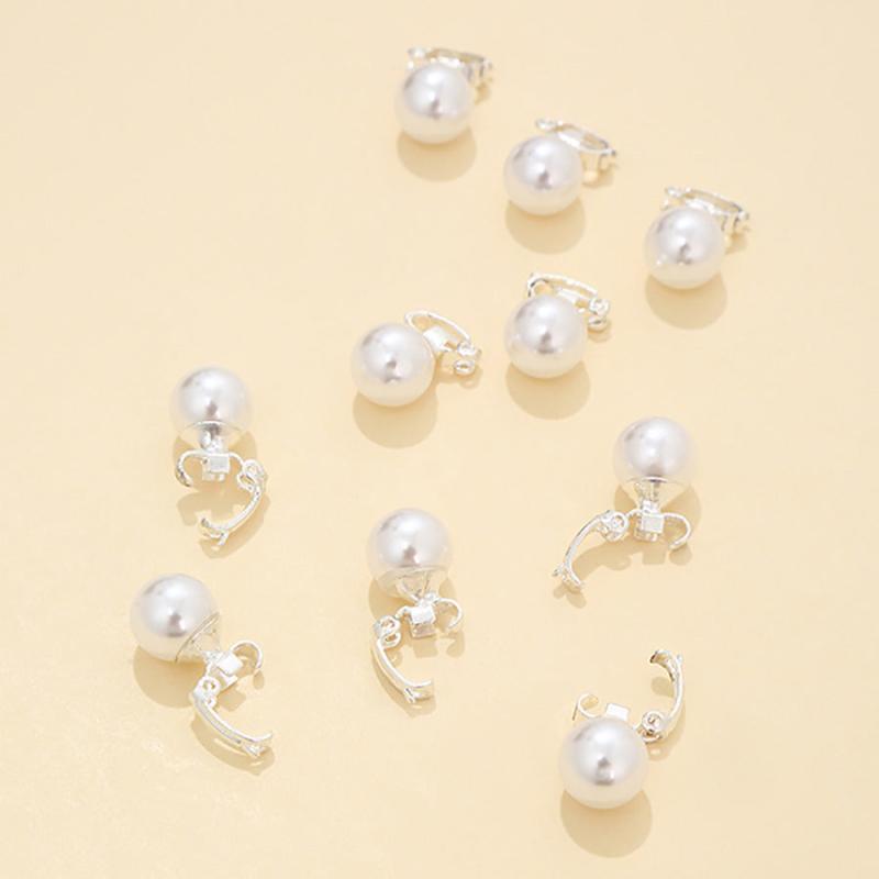 10pcs Pearl Hair Clip Women's Small Metal Golden Hair Accessories