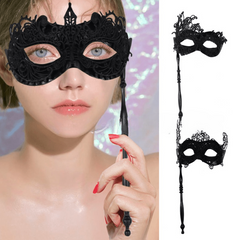 Lace Handheld Stick Mask for Halloween Masquerade Prom Party