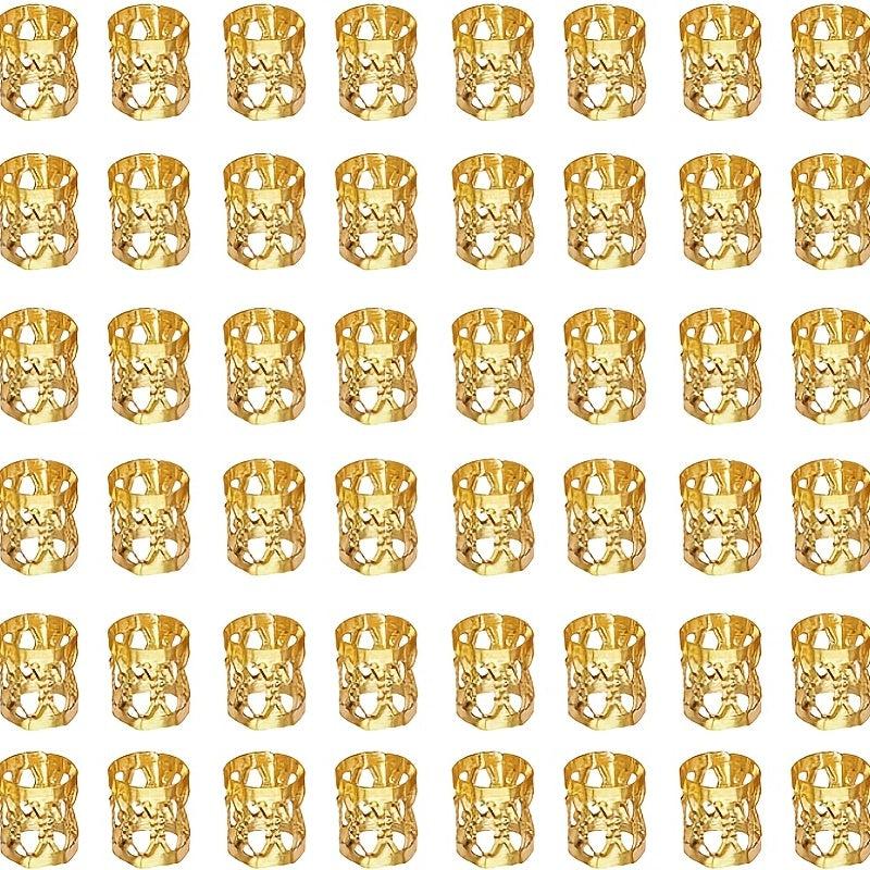 50pcs Aluminum Hair Jewelry Rings Dread Locks Adjustable Metal Cuffs Hair Clips