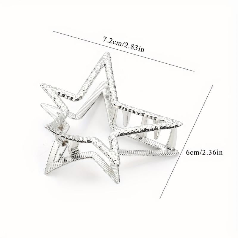 Y2K Metal Star Hair Claw Shark Claw Mini Hair Clip