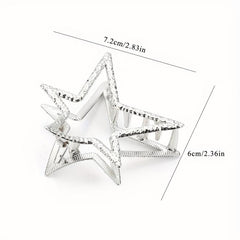 Y2K Metal Star Hair Claw Shark Claw Mini Hair Clip