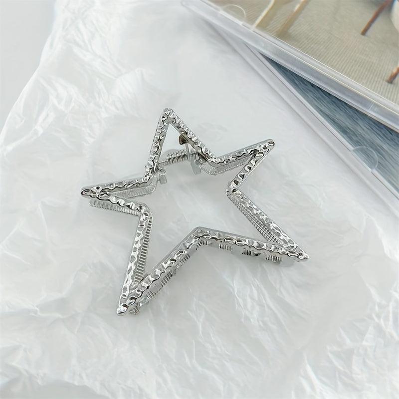 Y2K Metal Star Hair Claw Shark Claw Mini Hair Clip