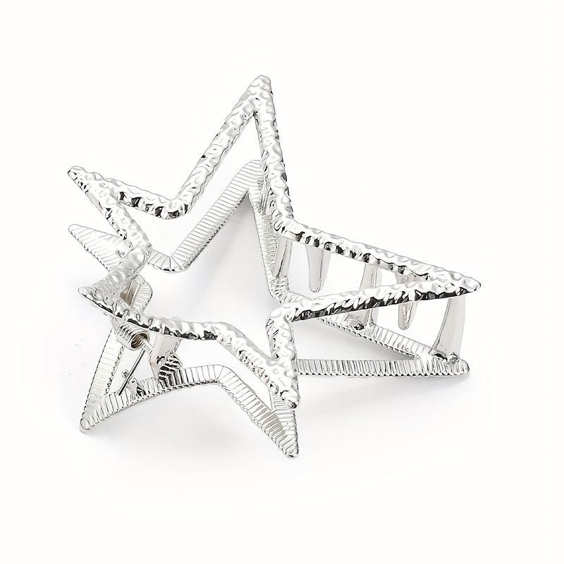 Y2K Metal Star Hair Claw Shark Claw Mini Hair Clip
