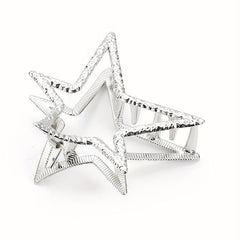 Y2K Metal Star Hair Claw Shark Claw Mini Hair Clip