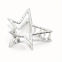 Y2K Metal Star Hair Claw Shark Claw Mini Hair Clip