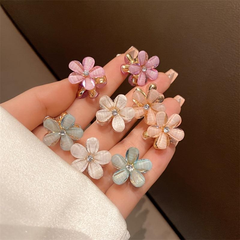 Mini Flower Hair Claws Rhinestone Barrettes Hair Clip Hair Accessories