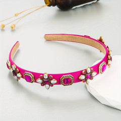 Retro Crystal Head Band Wide Brim Head Hoop Head Jewelry Hair Accessories