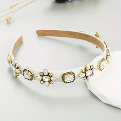 Retro Crystal Head Band Wide Brim Head Hoop Head Jewelry Hair Accessories