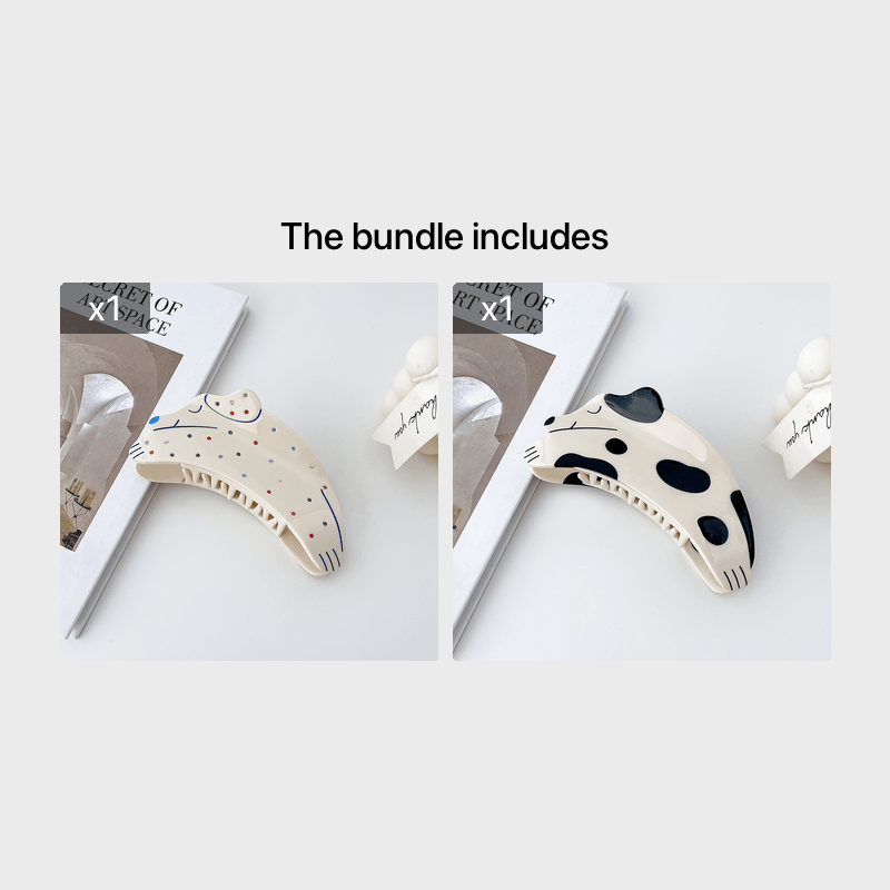 Cartoon Dog Animal Hair Clip with Rhinestones