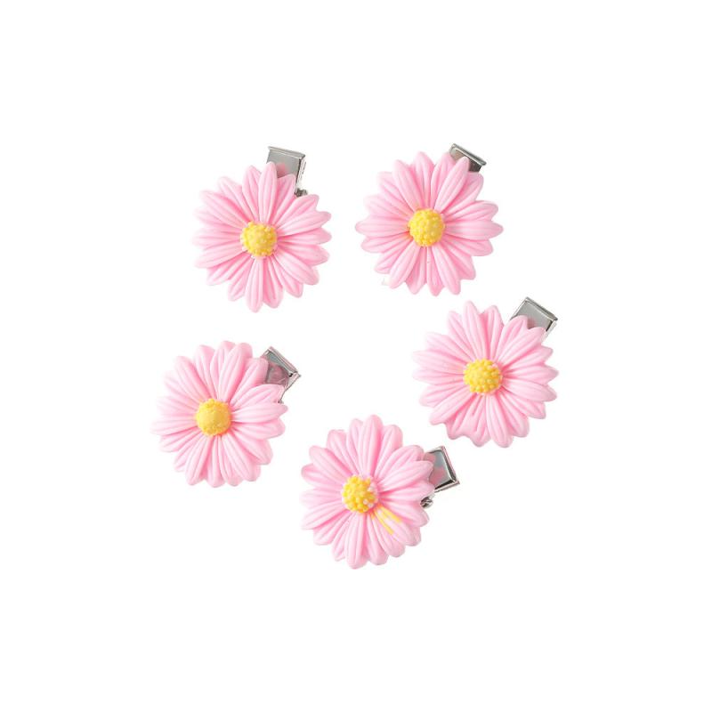 5pcs Sunflower Resin Hair Clip Duck Billed Mini Side Clip