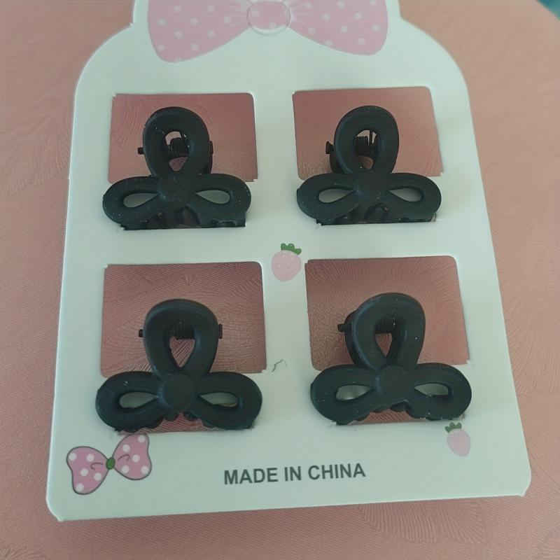 4pcs Mini Hair Claw Bow Shaped Hair Claw Clip for Women Girls Baby Toddlers