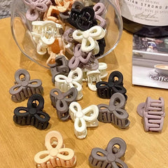 4pcs Mini Hair Claw Bow Shaped Hair Claw Clip for Women Girls Baby Toddlers