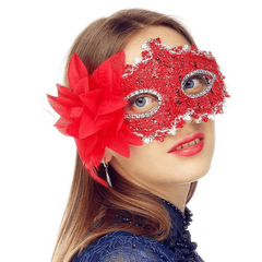 Masquerade Mask Halloween Flower Princess Style Half Face Female