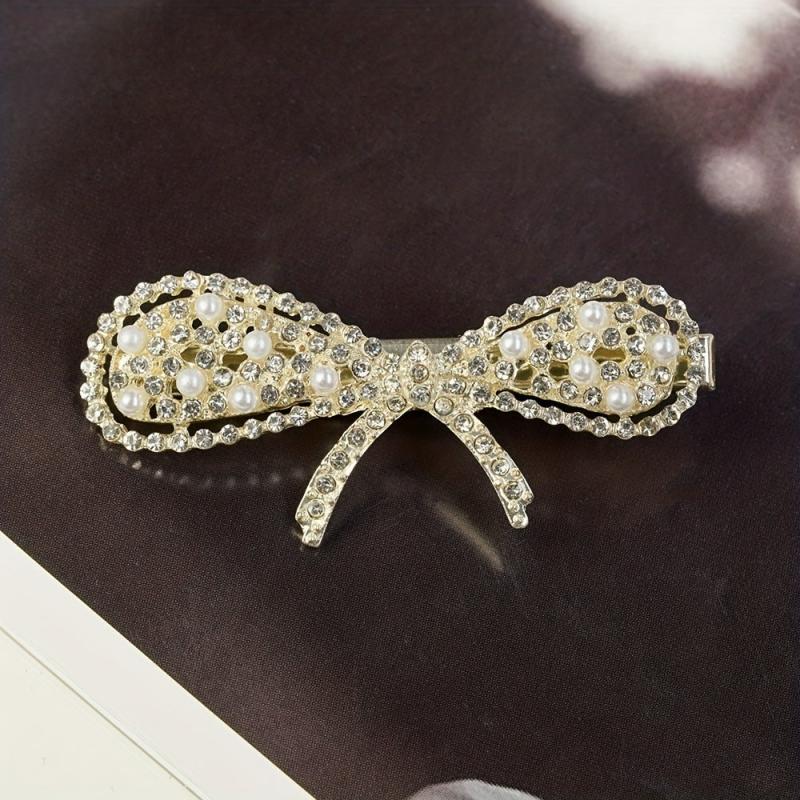 4pcs Rhinestone Duck Billed Clip Crystal Head Jewelry Hair Accessories