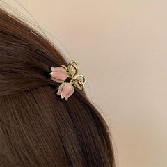 Mini Hair Clip Flower Hair Claw Tulip Shape Hair Accessories