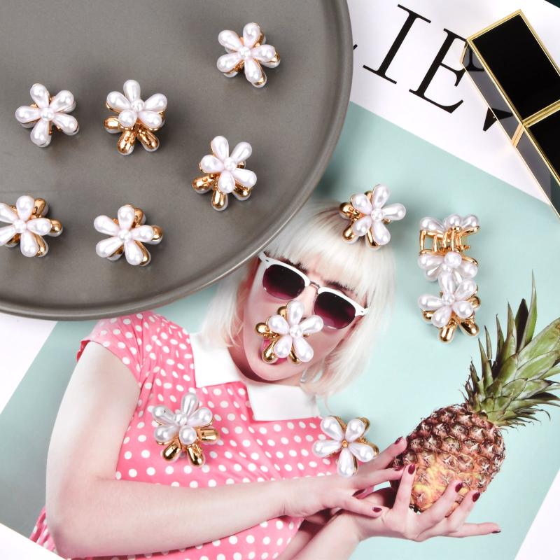 12 Pcs Mini Pearl Hair Clips Wedding Hair Claw Small Pearl Hair Clip