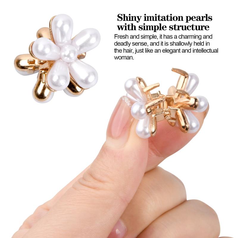 12 Pcs Mini Pearl Hair Clips Wedding Hair Claw Small Pearl Hair Clip