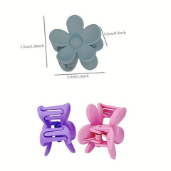 Matte Mini Hair Claw Sweet Hair Clip Flower Shaped for Toddlers Women