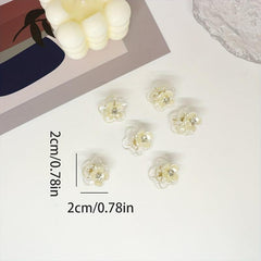 8pcs Rhinestone Mini Flower Hair Claw Clip Clear Grip Accessory