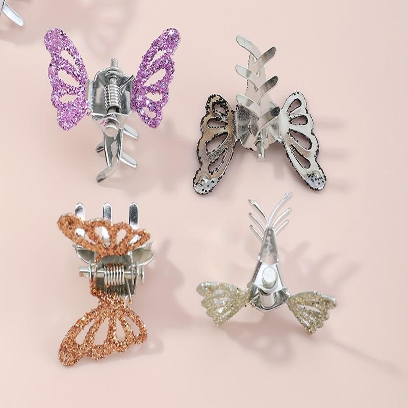 Rhinestone Butterfly Mini Hair Claw for Women Girls Sweet Hair Accessories