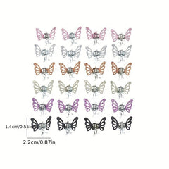 Rhinestone Butterfly Mini Hair Claw for Women Girls Sweet Hair Accessories
