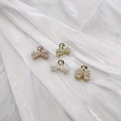 Faux Pearl Mini Hair Claw Braided Metal Bangs Clip