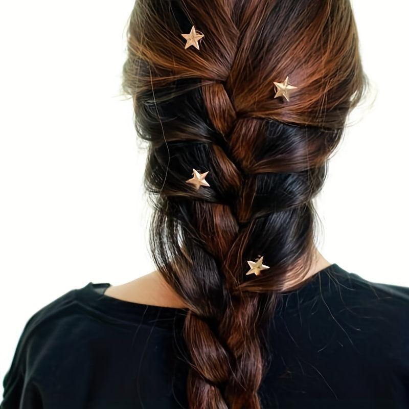 Star Shape Metal Hair Clip Spiral Hair Ring Star Swirl Barrette Y2K Hair Accesso