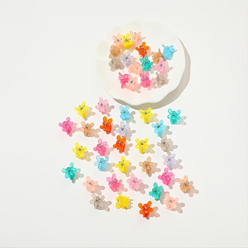 50pcs Mini Butterfly Candy Hair Claw Clips Flower Tiny Claw Clip Girls Accessori