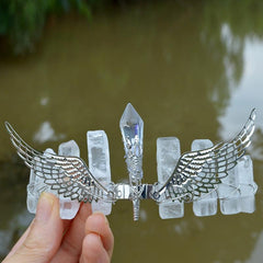 Moon Quartz Headband Purple Crystals Crown Natural Stones Branch Witch Headpiece